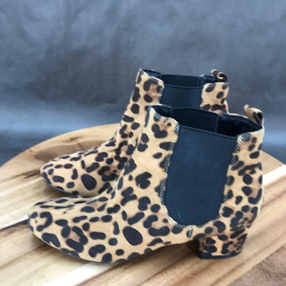 UnionBay Leopard Print Block Heel Chelsea Boots Womens Size 6 - Picture 3 of 7